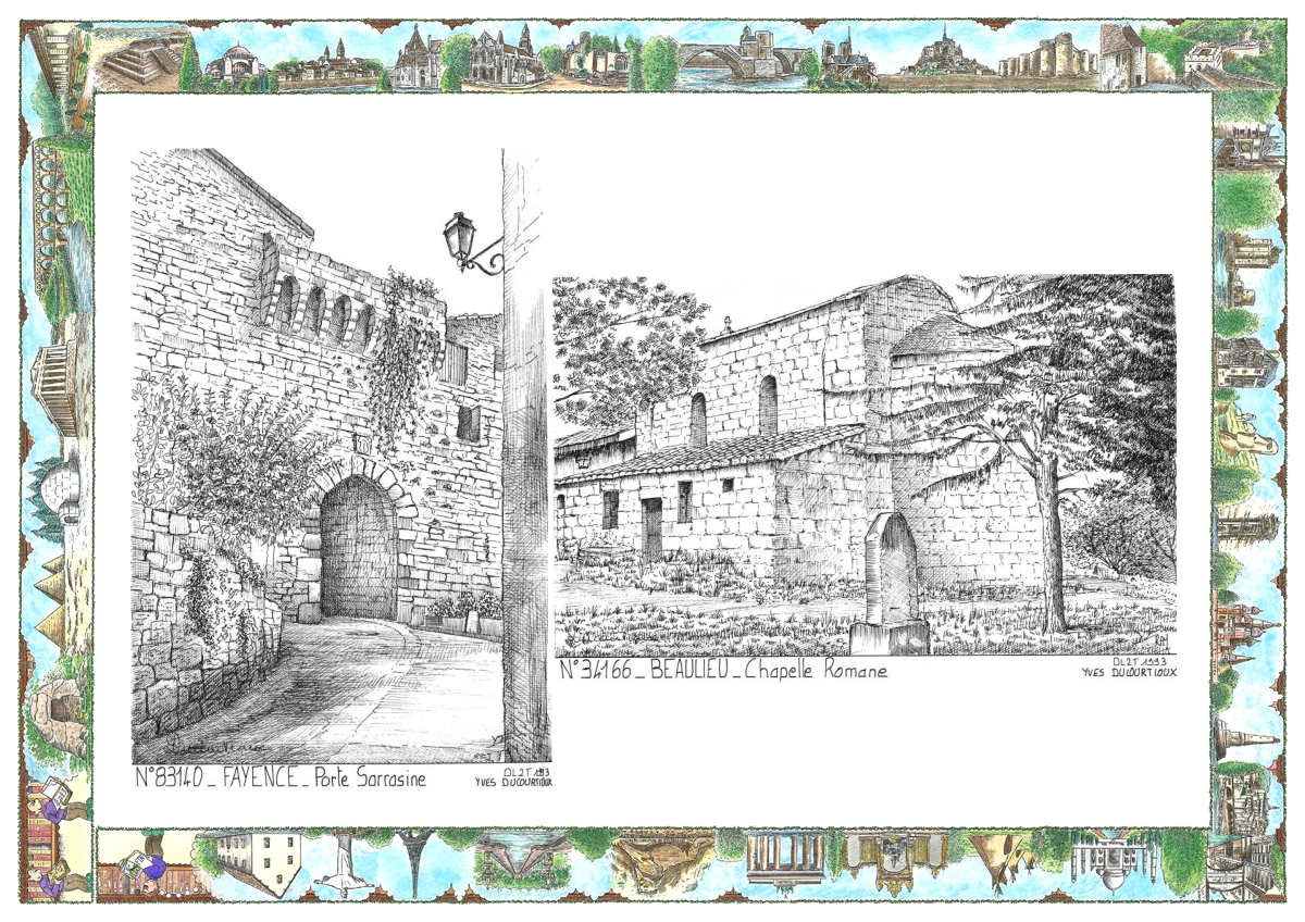 MONOCARTE N 34166-83140 - BEAULIEU - chapelle romane / FAYENCE - porte sarrasine
