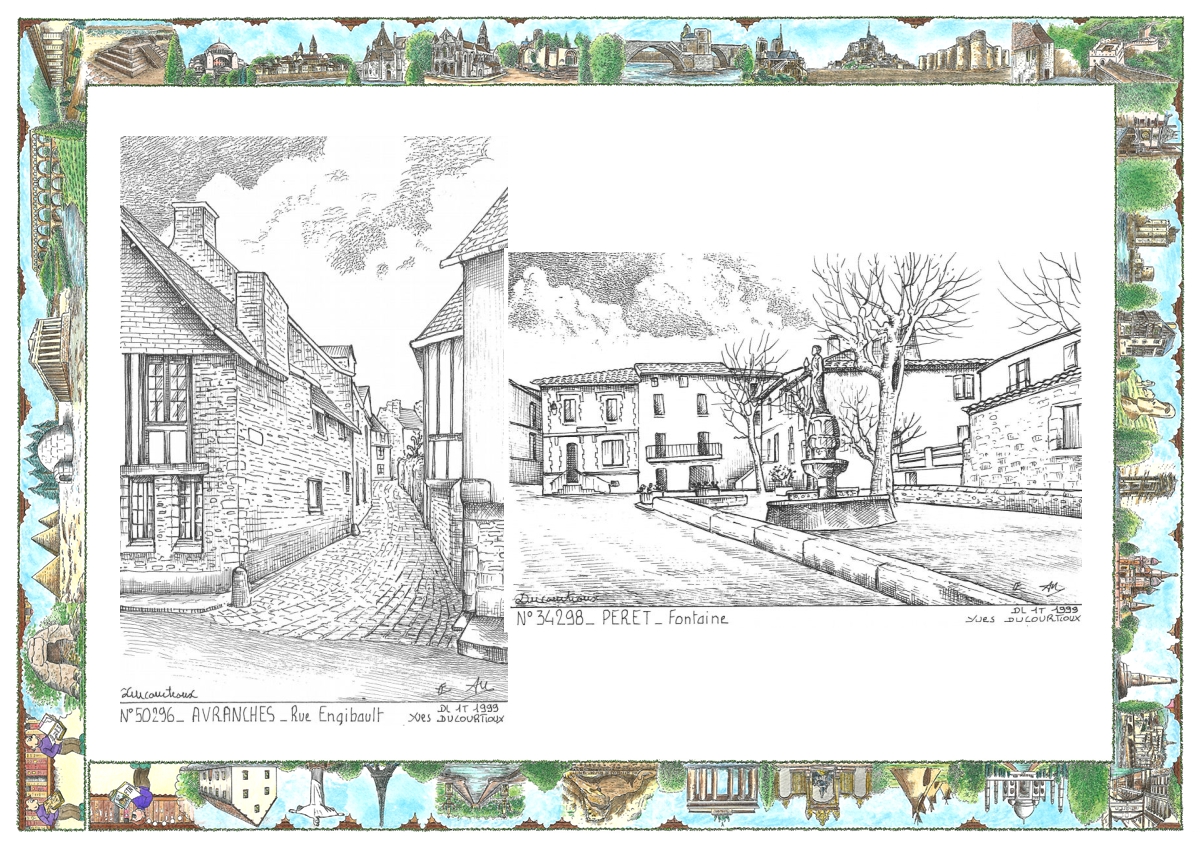MONOCARTE N 34298-50296 - PERET - fontaine / AVRANCHES - rue engibault