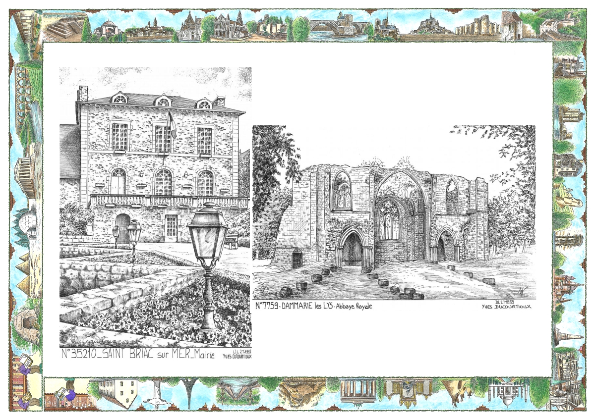MONOCARTE N 35210-77059 - ST BRIAC SUR MER - mairie / DAMMARIE LES LYS - abbaye royale