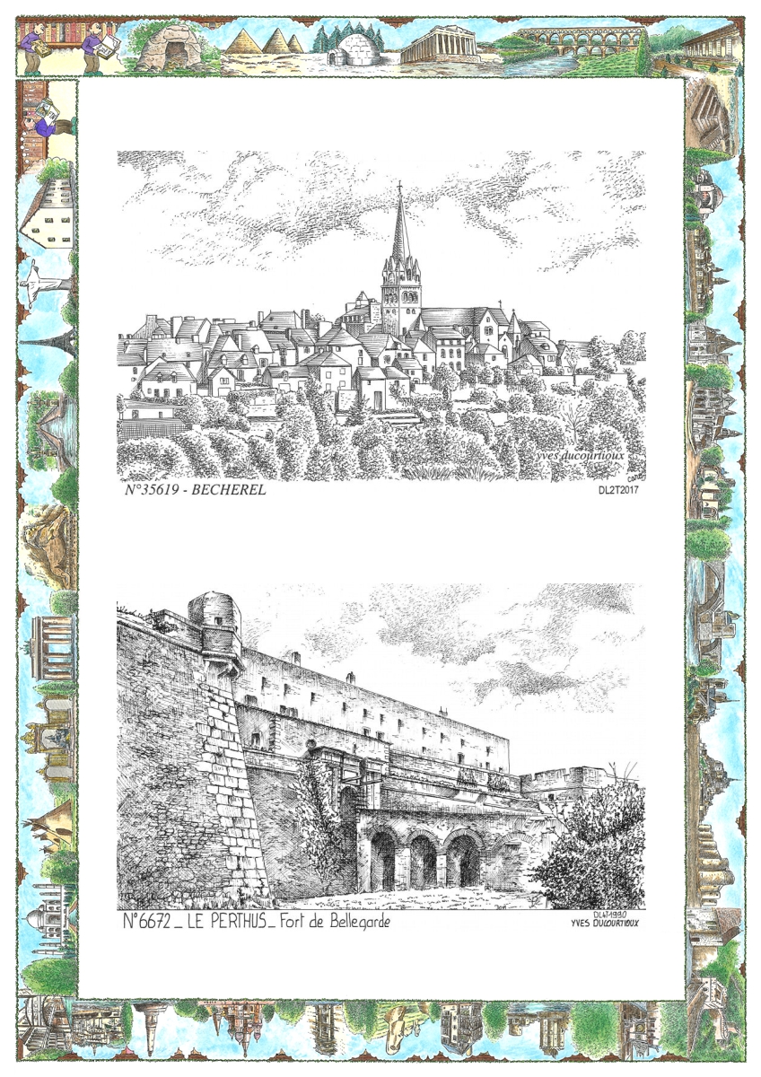 MONOCARTE N 35619-66072 - BECHEREL - vue / LE PERTHUS - fort de bellegarde