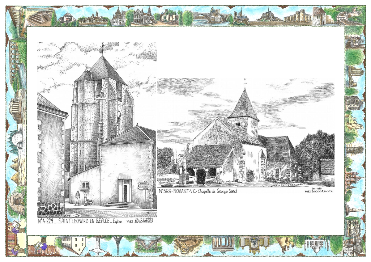 MONOCARTE N 36008-41229 - NOHANT VIC - chapelle de george sand / ST LEONARD EN BEAUCE - �glise