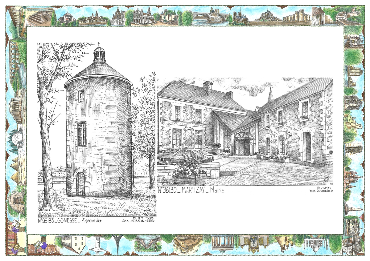 MONOCARTE N 36130-95183 - MARTIZAY - mairie / GONESSE - pigeonnier