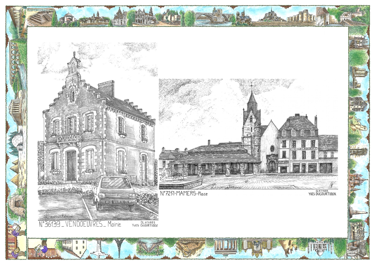 MONOCARTE N 36139-72051 - VENDOEUVRES - mairie / MAMERS - place