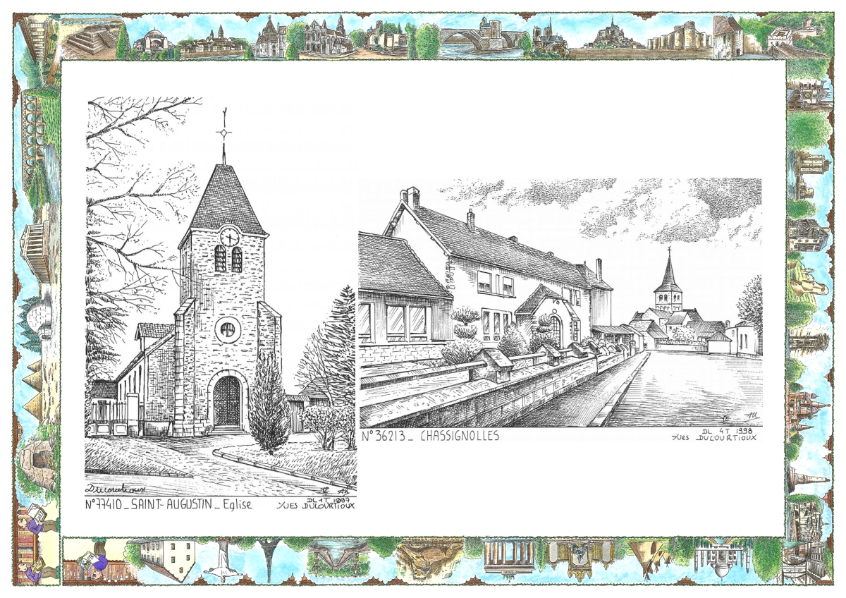 MONOCARTE N 36213-77410 - CHASSIGNOLLES - vue / ST AUGUSTIN - �glise