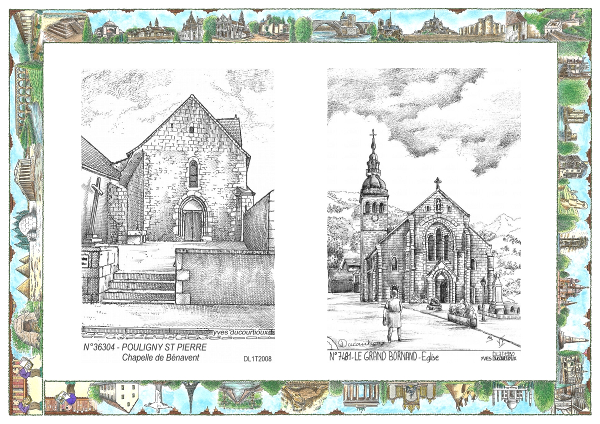 MONOCARTE N 36304-74081 - POULIGNY ST PIERRE - chapelle de b�navent / LE GRAND BORNAND - �glise