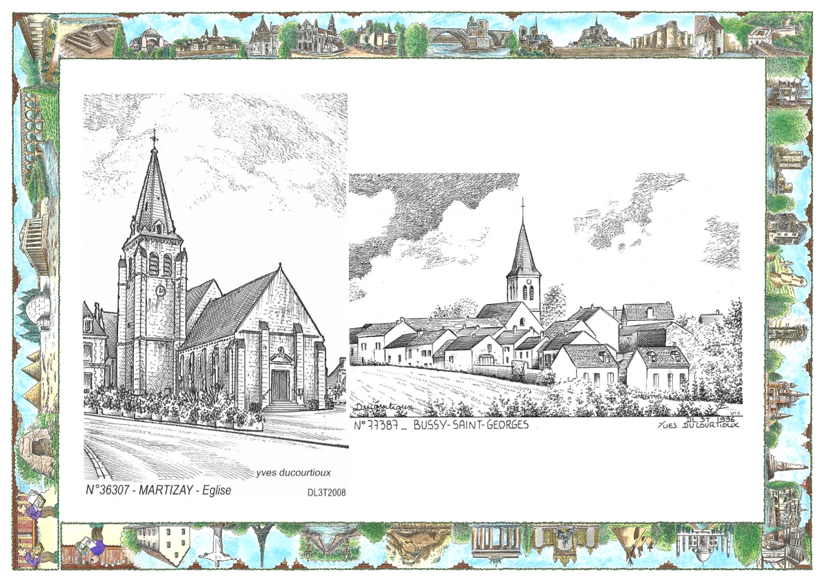 MONOCARTE N 36307-77387 - MARTIZAY - �glise / BUSSY ST GEORGES - vue