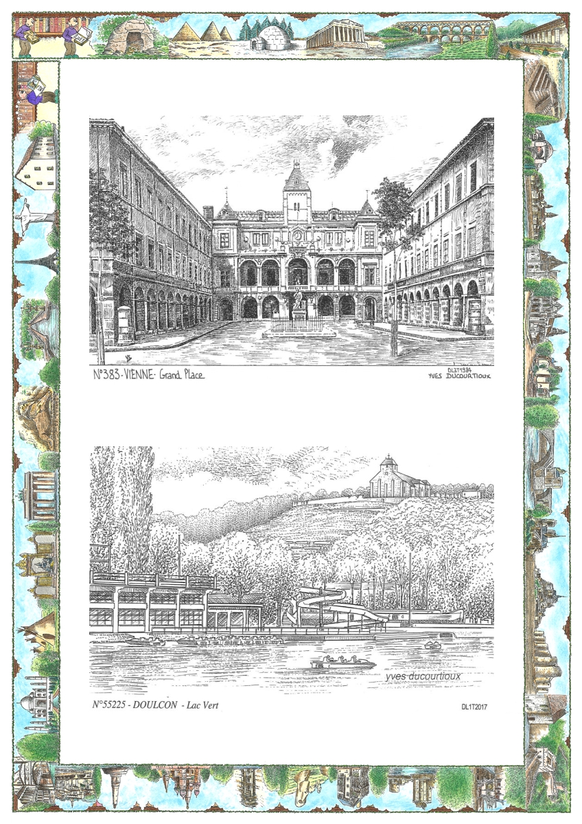 MONOCARTE N 38003-55225 - VIENNE - grand place / DOULCON - lac vert