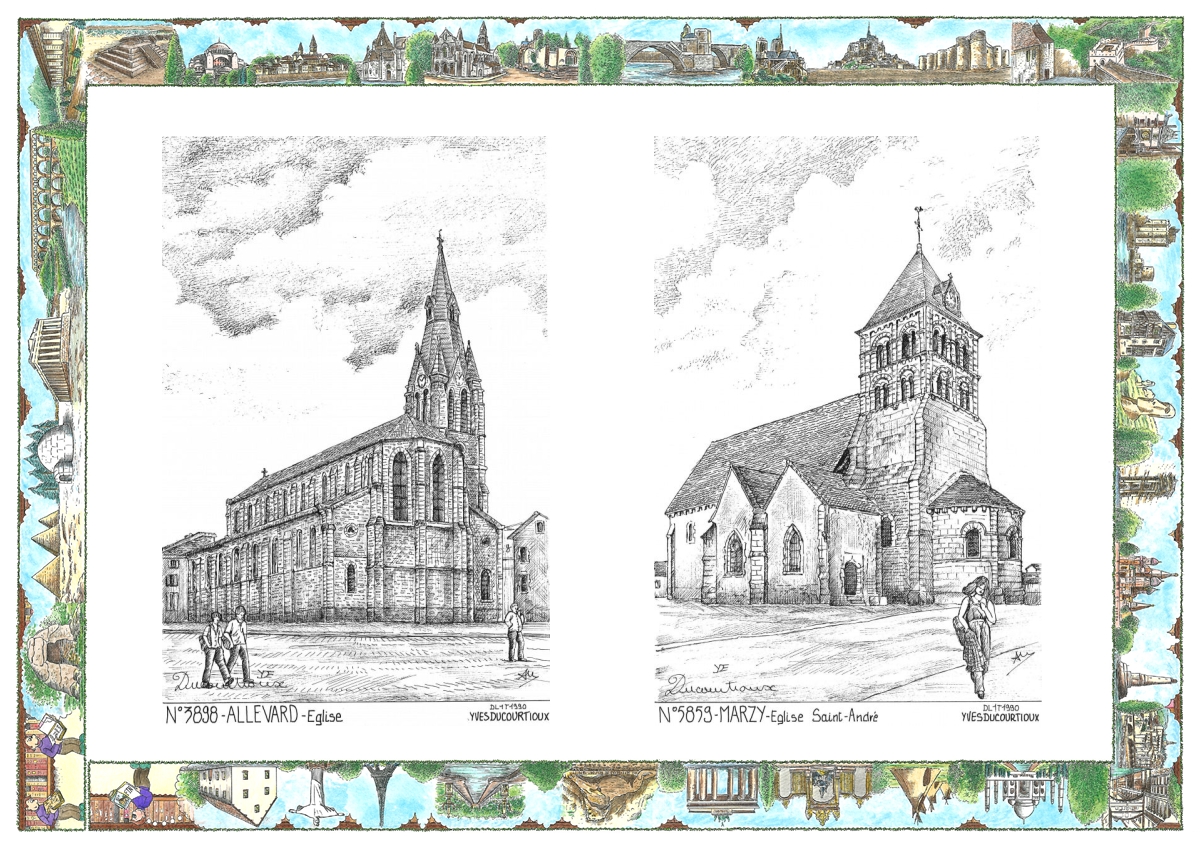MONOCARTE N 38098-58059 - ALLEVARD - �glise / MARZY - �glise st andr�