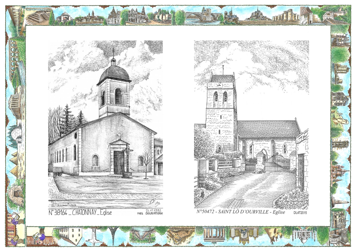 MONOCARTE N 38164-50472 - CHATONNAY - �glise / ST LO D OURVILLE - �glise