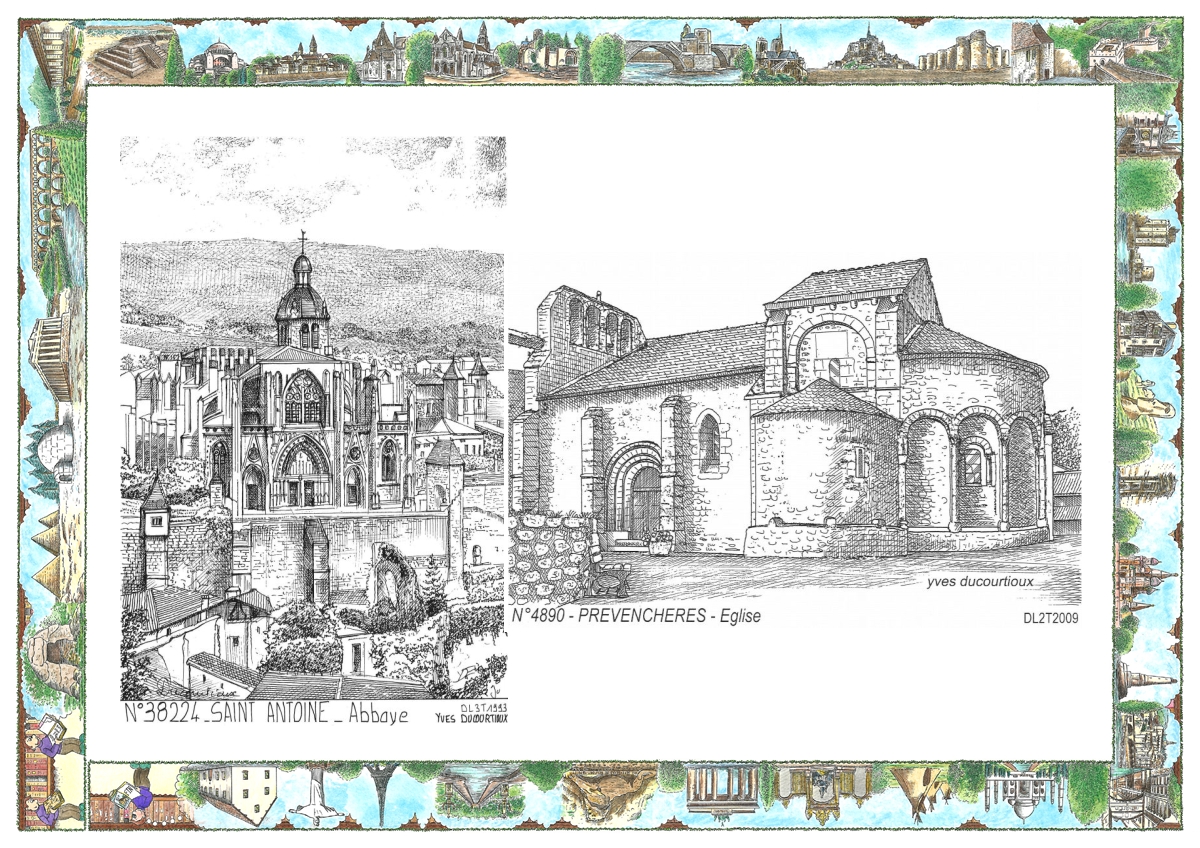 MONOCARTE N 38224-48090 - ST ANTOINE - abbaye / PREVENCHERES - �glise