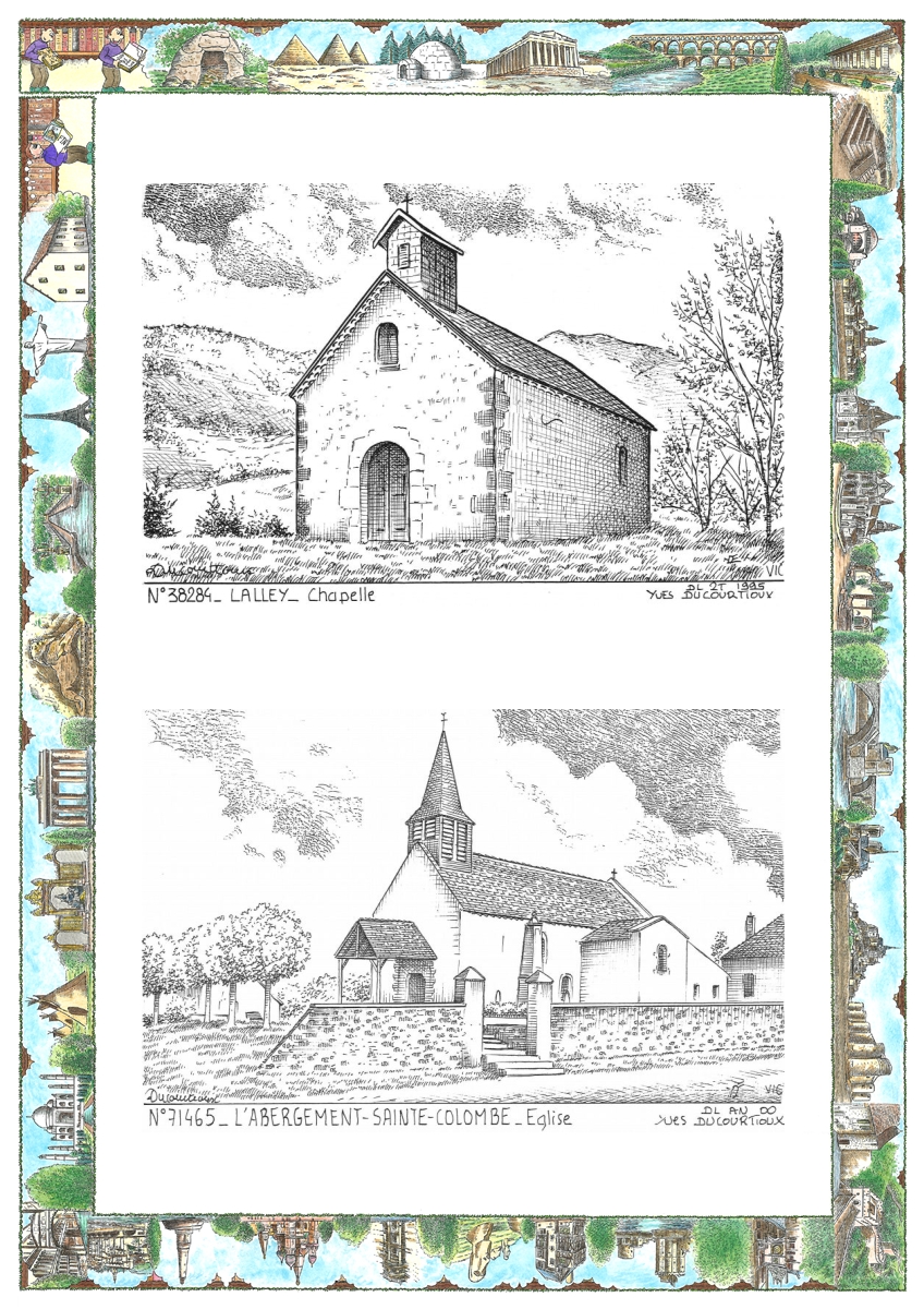 MONOCARTE N 38284-71465 - LALLEY - chapelle / L ABERGEMENT STE COLOMBE - �glise