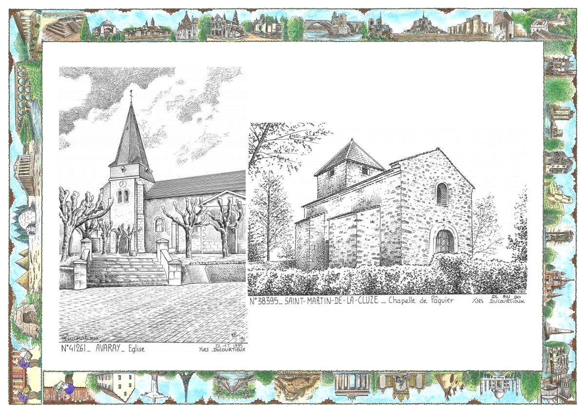 MONOCARTE N 38395-41261 - ST MARTIN DE LA CLUZE - chapelle de p�quier / AVARAY - �glise