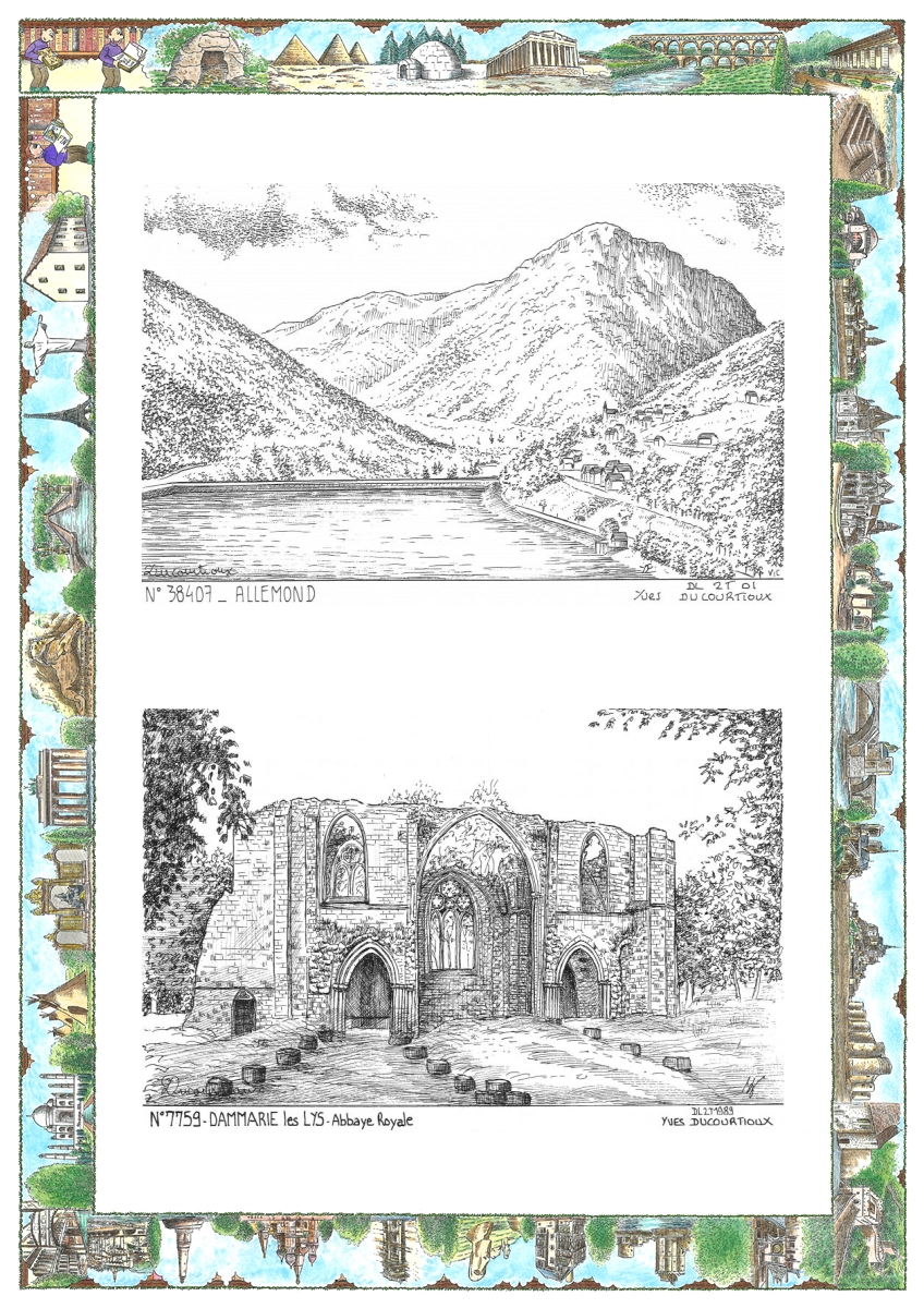 MONOCARTE N 38407-77059 - ALLEMOND - vue / DAMMARIE LES LYS - abbaye royale