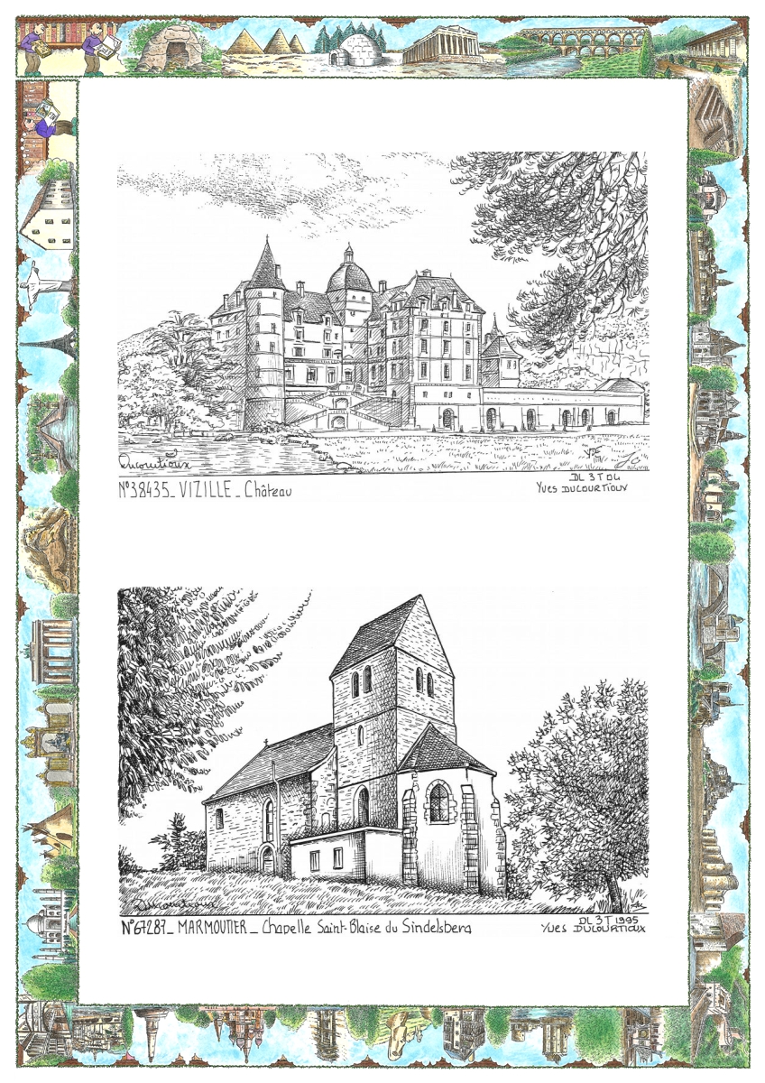 MONOCARTE N 38435-67287 - VIZILLE - ch�teau / MARMOUTIER - chapelle st blaise du sindelsb