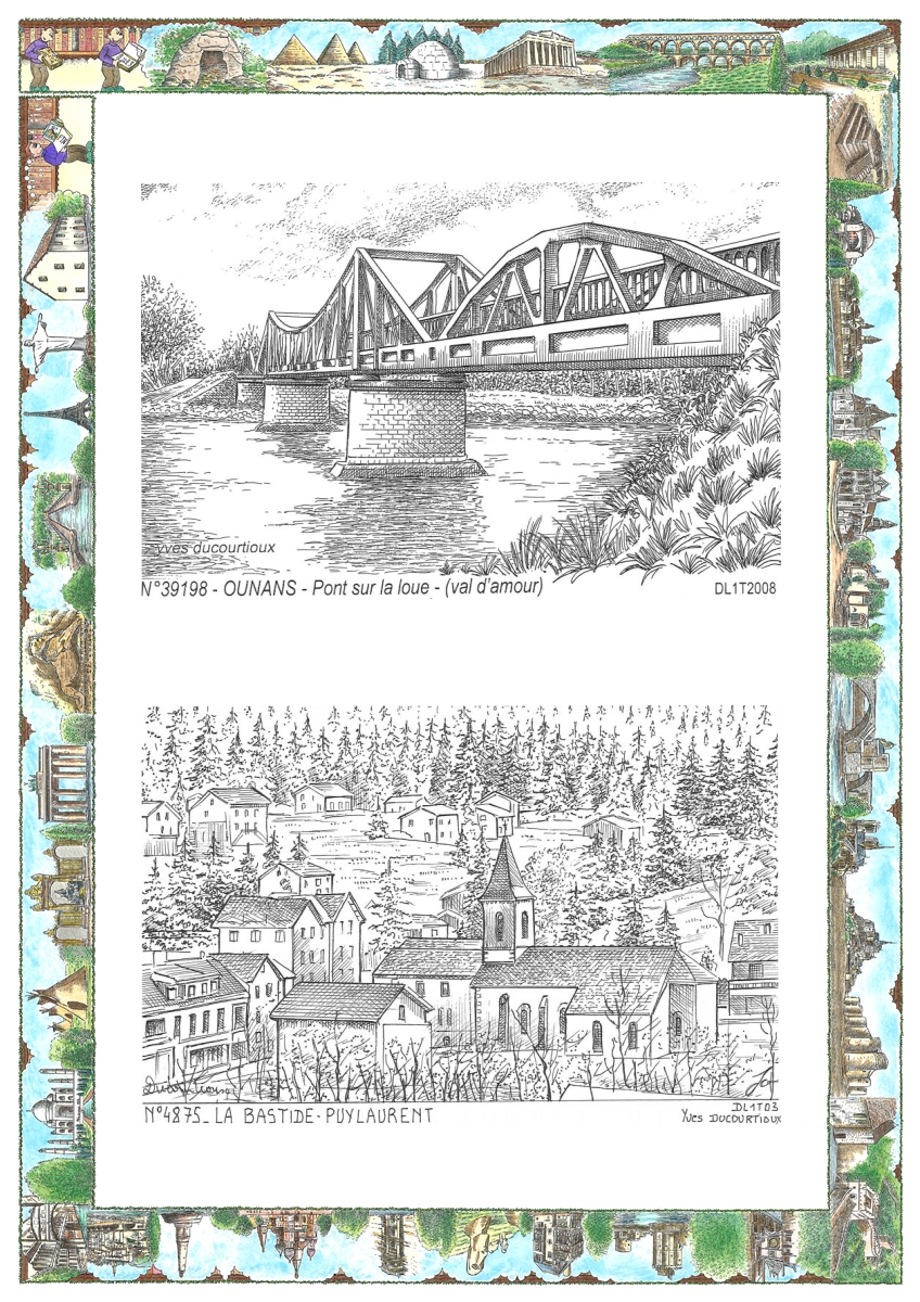 MONOCARTE N 39198-48075 - OUNANS - pont sur la loue (val d amour) / LA BASTIDE PUYLAURENT - vue