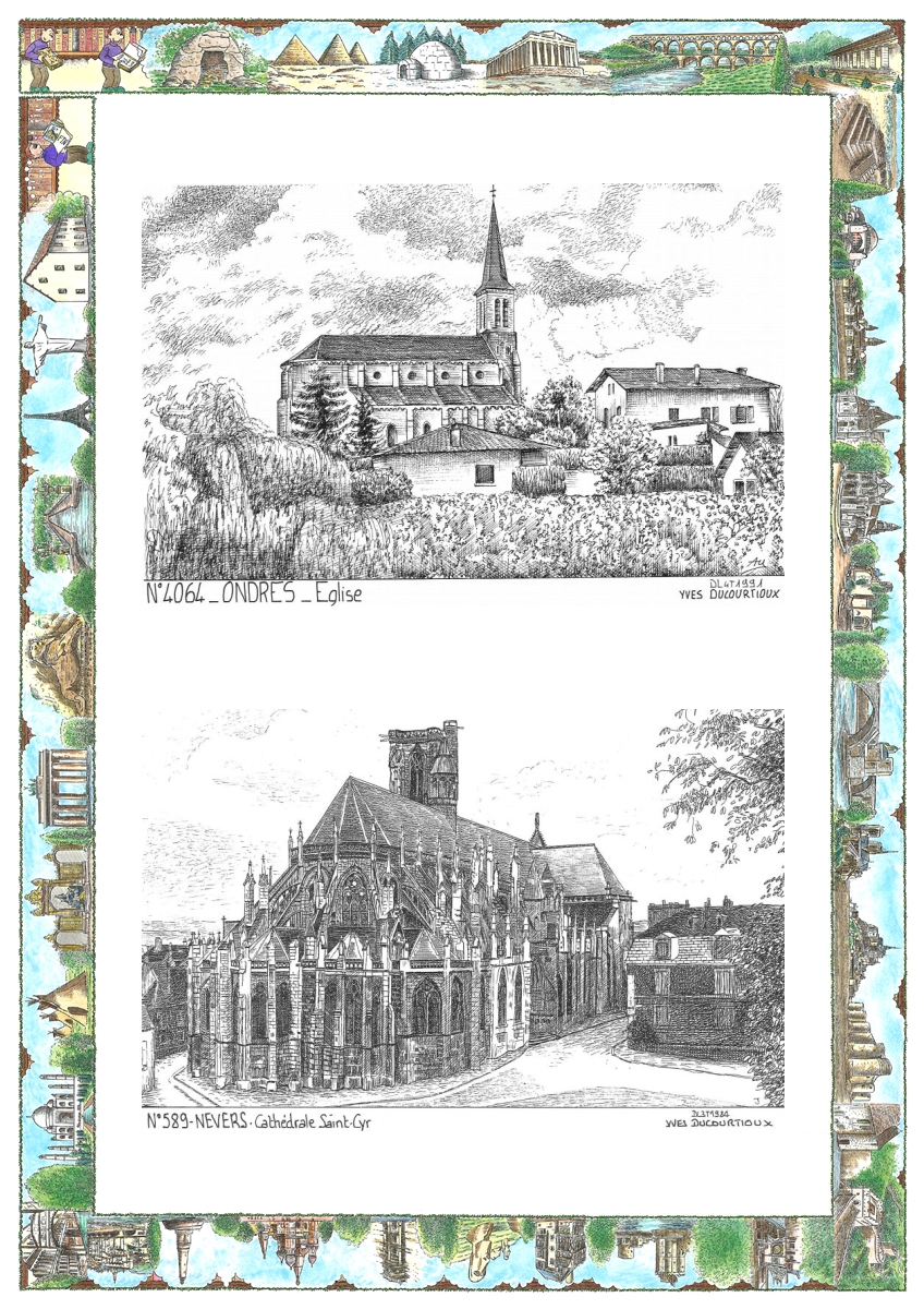 MONOCARTE N 40064-58009 - ONDRES - �glise / NEVERS - cath�drale st cyr
