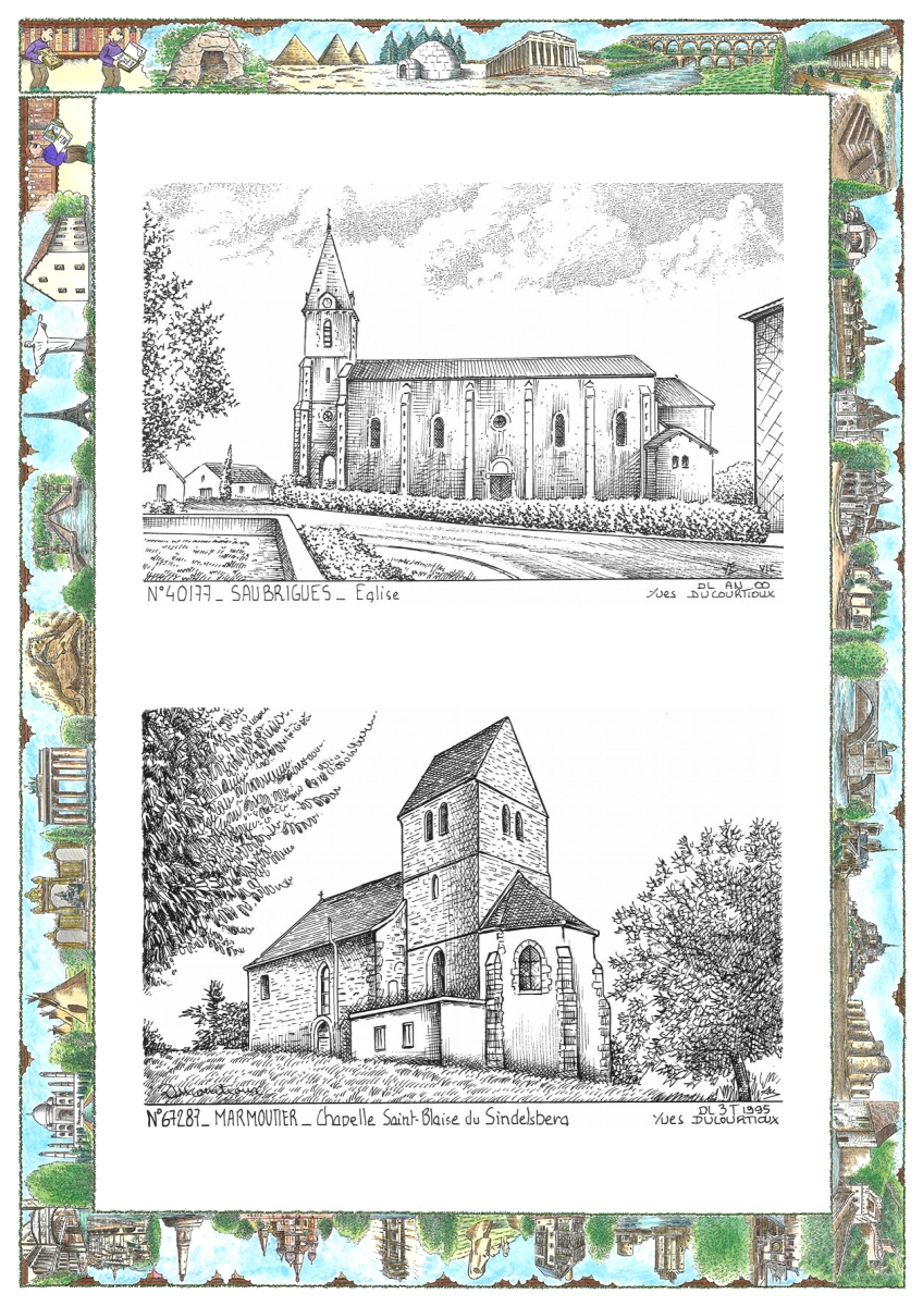 MONOCARTE N 40177-67287 - SAUBRIGUES - �glise / MARMOUTIER - chapelle st blaise du sindelsb