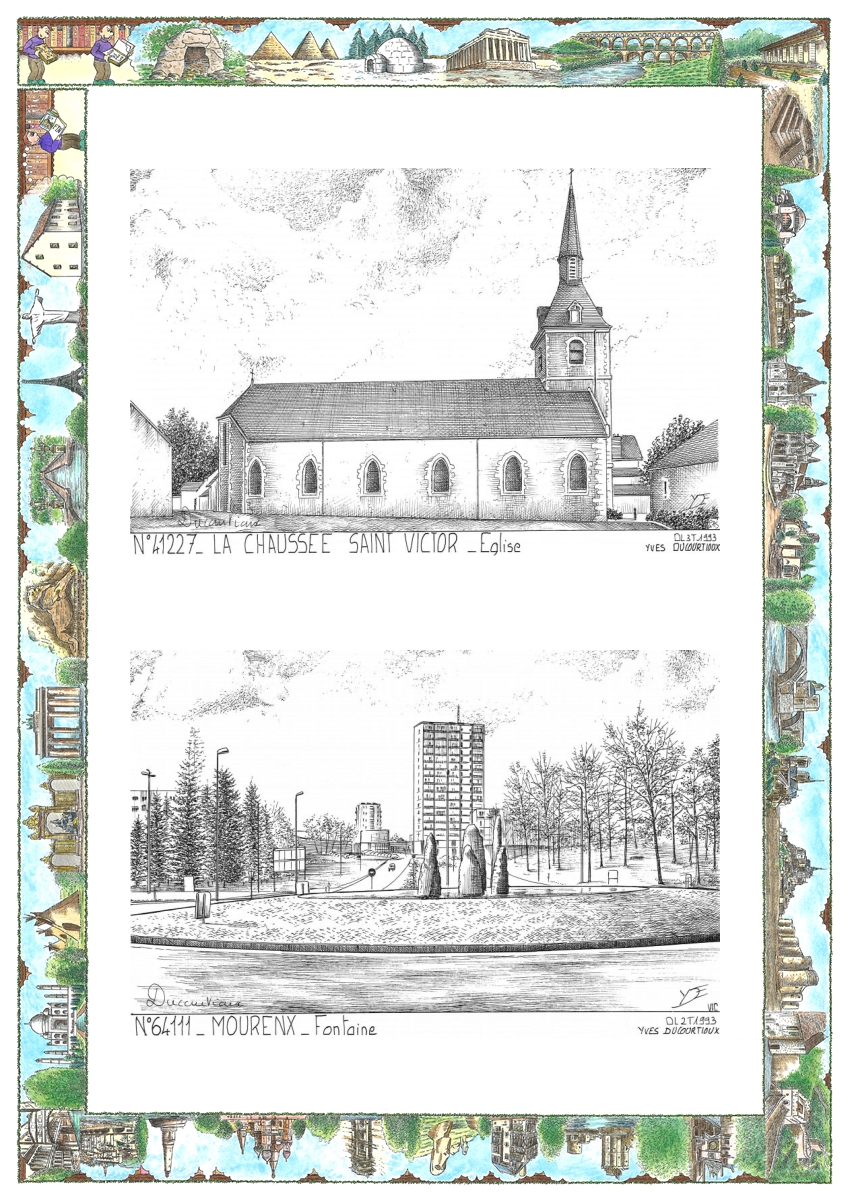 MONOCARTE N 41227-64111 - LA CHAUSSEE ST VICTOR - �glise / MOURENX - fontaine