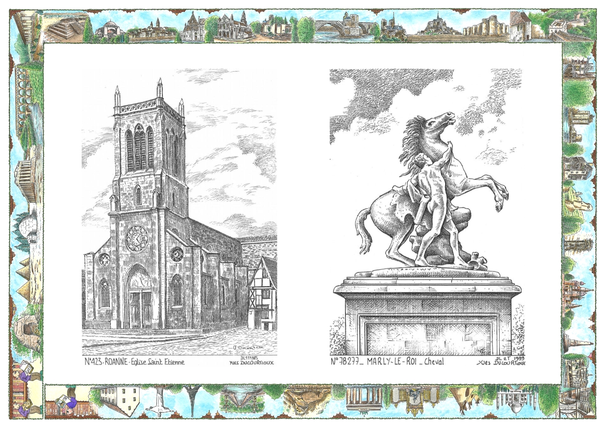 MONOCARTE N 42003-78277 - ROANNE - �glise st �tienne / MARLY LE ROI - cheval