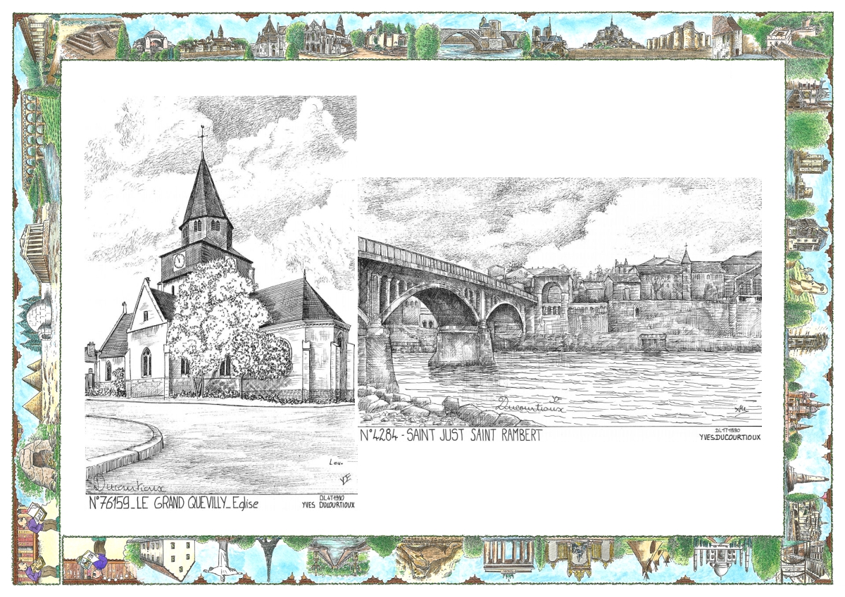 MONOCARTE N 42084-76159 - ST JUST ST RAMBERT - vue / LE GRAND QUEVILLY - �glise