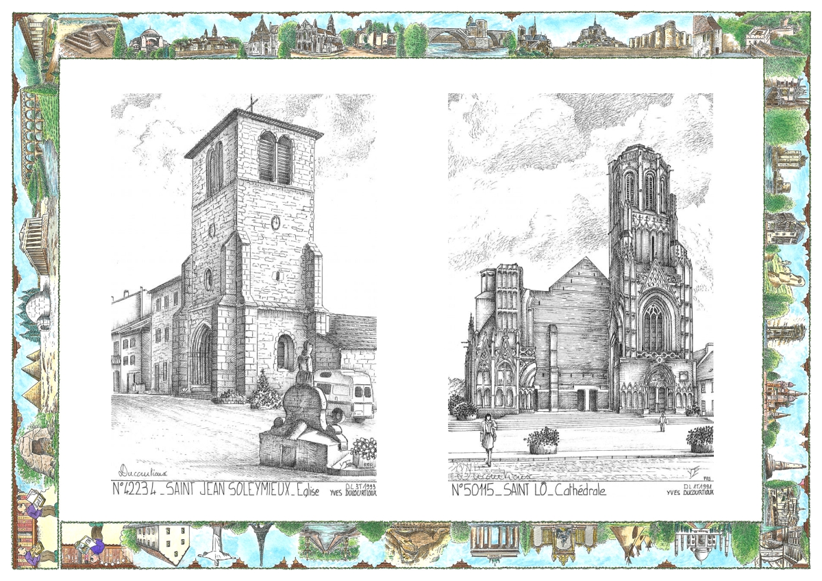MONOCARTE N 42234-50115 - ST JEAN SOLEYMIEUX - �glise / ST LO - cath�drale