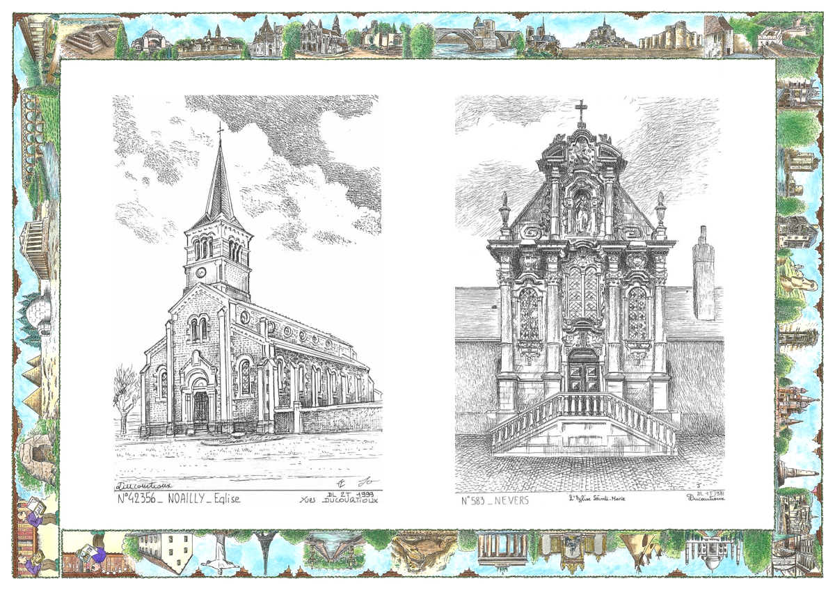 MONOCARTE N 42356-58003 - NOAILLY - �glise / NEVERS - �glise ste marie