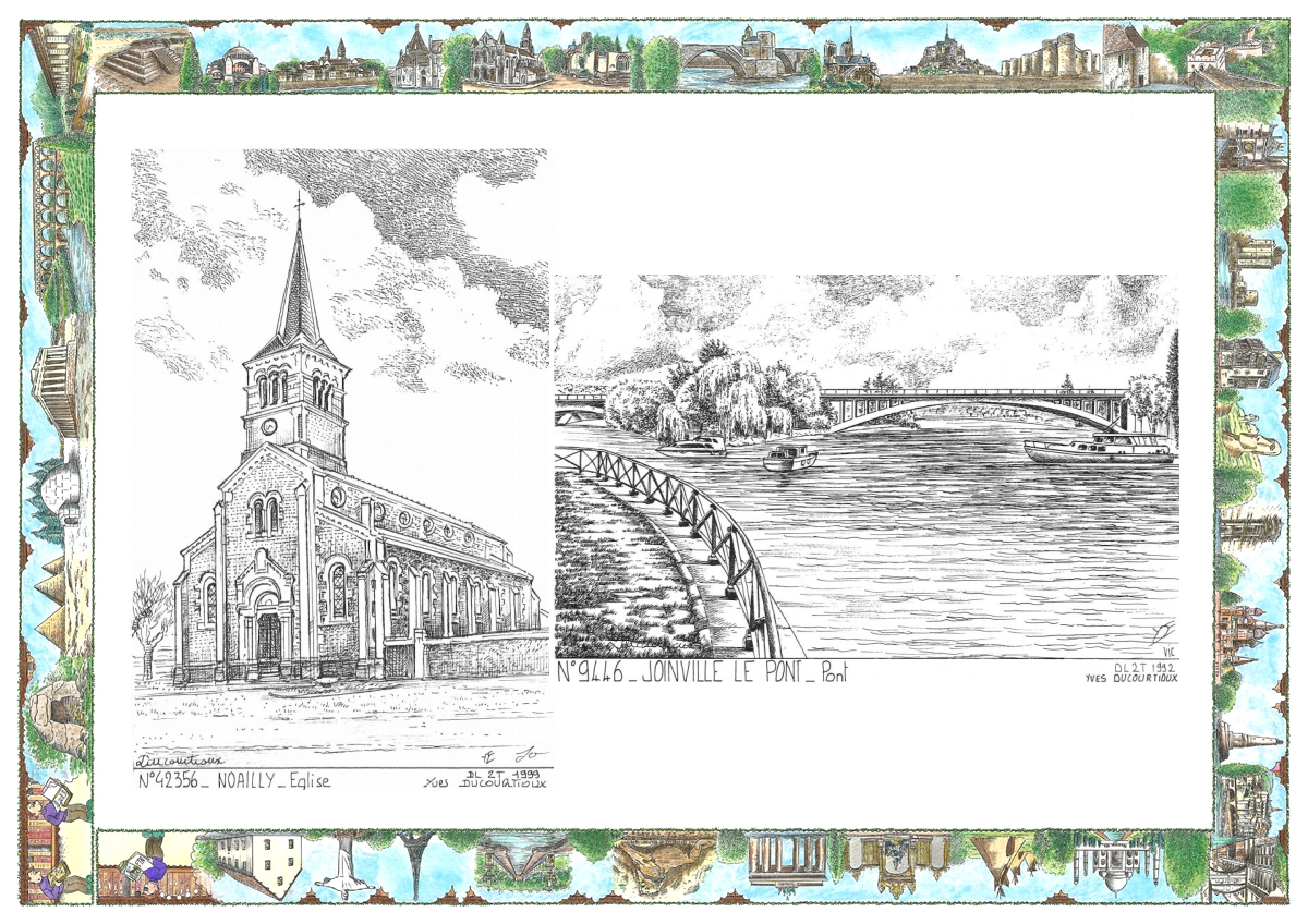 MONOCARTE N 42356-94046 - NOAILLY - �glise / JOINVILLE LE PONT - pont