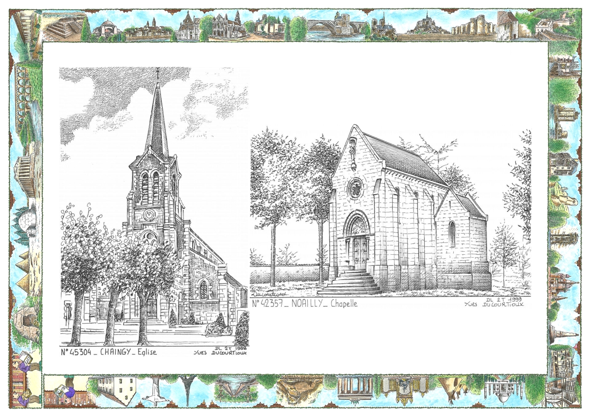 MONOCARTE N 42357-45304 - NOAILLY - chapelle / CHAINGY - �glise