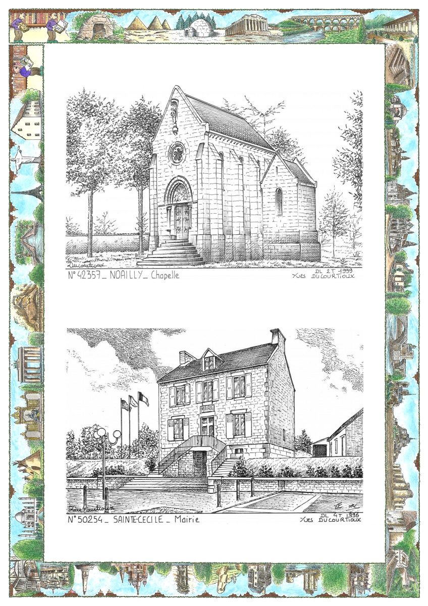 MONOCARTE N 42357-50254 - NOAILLY - chapelle / STE CECILE - mairie