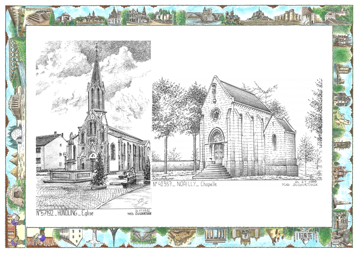 MONOCARTE N 42357-57192 - NOAILLY - chapelle / HUNDLING - �glise
