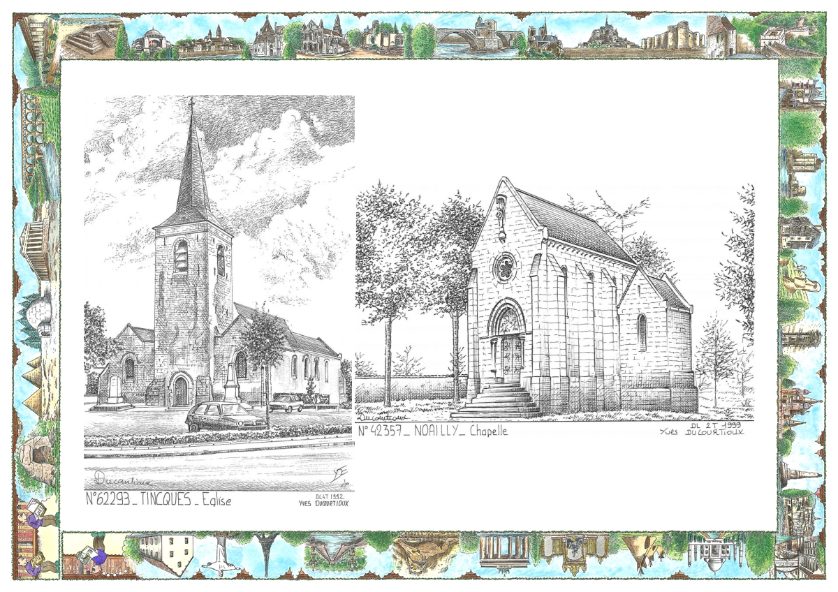MONOCARTE N 42357-62293 - NOAILLY - chapelle / TINCQUES - �glise