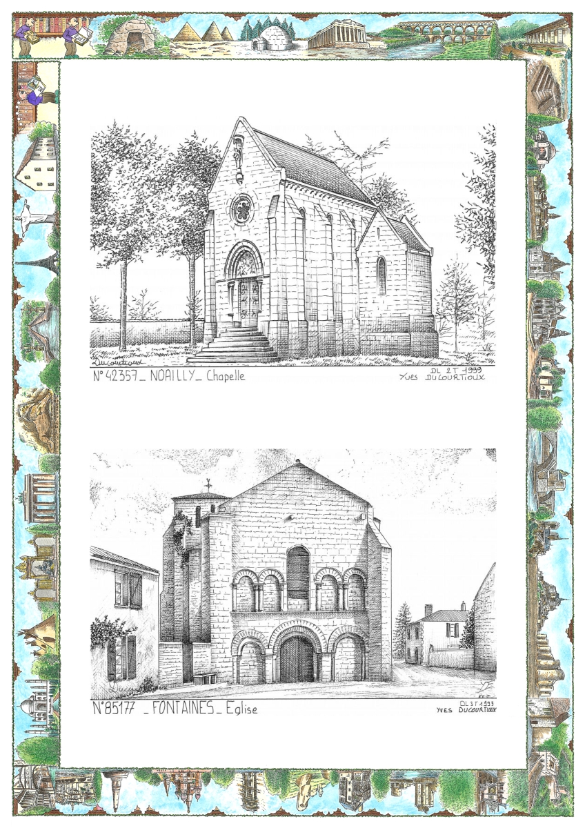 MONOCARTE N 42357-85177 - NOAILLY - chapelle / FONTAINES - �glise