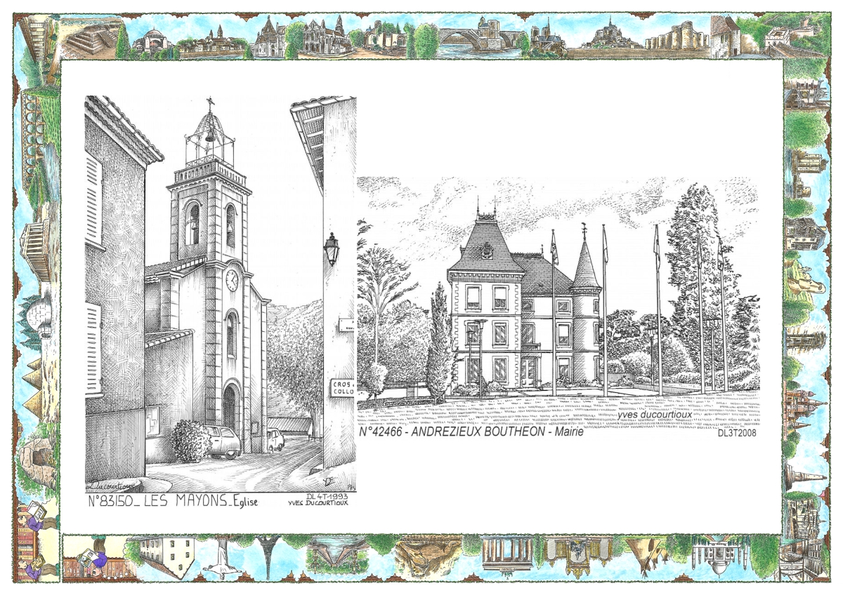 MONOCARTE N 42466-83150 - ANDREZIEUX BOUTHEON - mairie / LES MAYONS - �glise