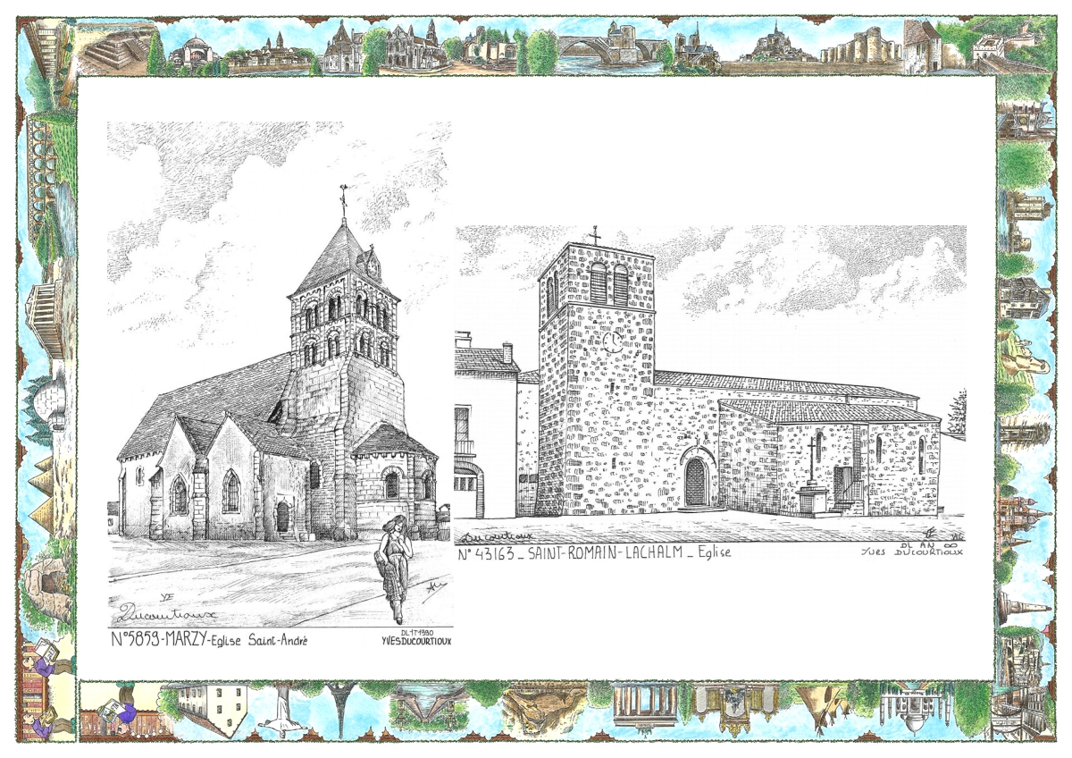 MONOCARTE N 43163-58059 - ST ROMAIN LACHALM - �glise / MARZY - �glise st andr�