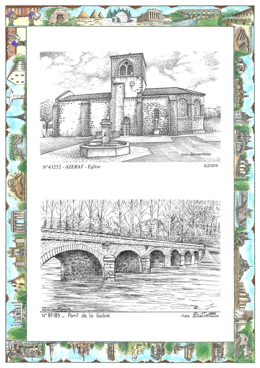 MONOCARTE N 43252-87183 - AZERAT - �glise / VERNEUIL SUR VIENNE - pont de la gabie