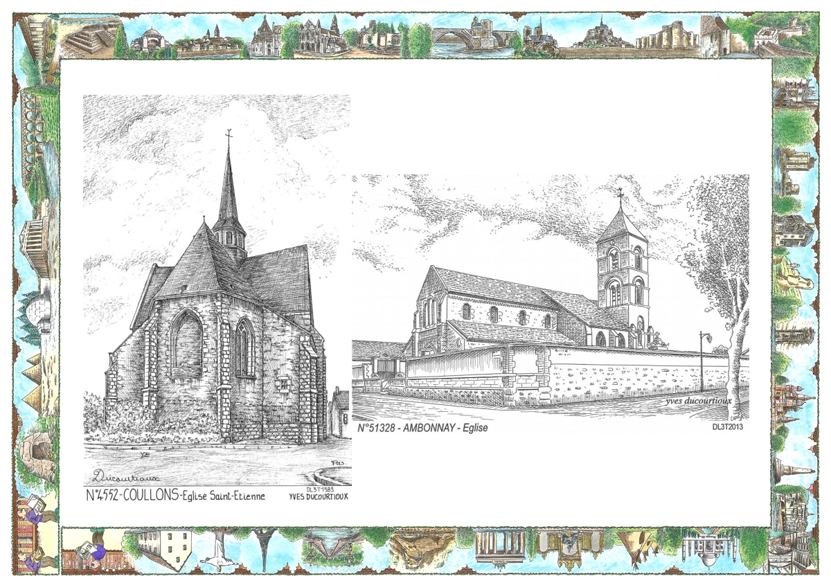 MONOCARTE N 45052-51328 - COULLONS - �glise st �tienne / AMBONNAY - �glise