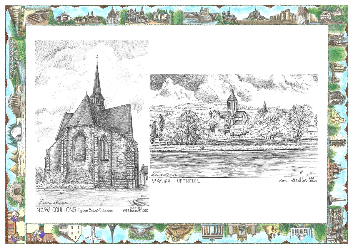 MONOCARTE N 45052-95169 - COULLONS - �glise st �tienne / VETHEUIL - vue