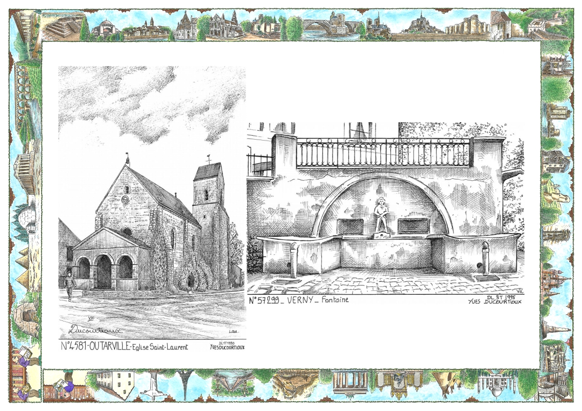MONOCARTE N 45081-57299 - OUTARVILLE - �glise st laurent / VERNY - fontaine