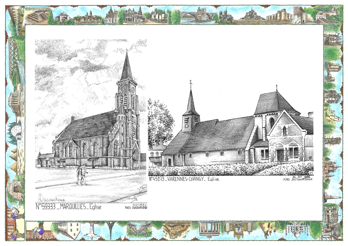 MONOCARTE N 45273-59333 - VARENNES CHANGY - �glise / MARQUILLIES - �glise