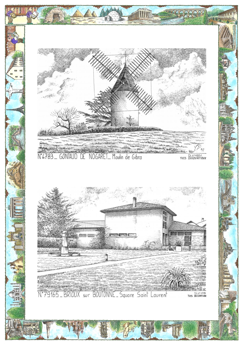 MONOCARTE N 47083-79165 - GONTAUD DE NOGARET - moulin de gibra / BRIOUX SUR BOUTONNE - square st laurent