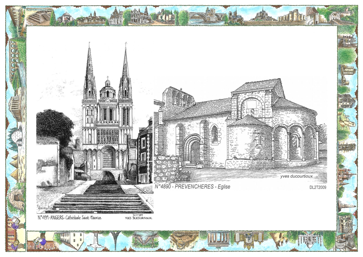 MONOCARTE N 48090-49001 - PREVENCHERES - �glise / ANGERS - cath�drale st maurice