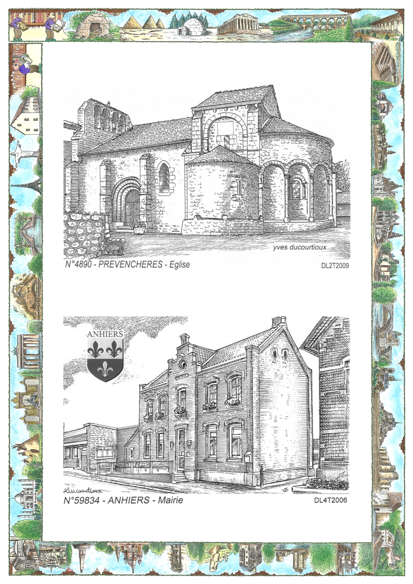 MONOCARTE N 48090-59834 - PREVENCHERES - �glise / ANHIERS - mairie