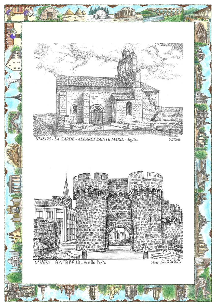 MONOCARTE N 48125-63264 - ALBARET SAINTE MARIE - la garde �glise / PONTGIBAUD - vieille porte