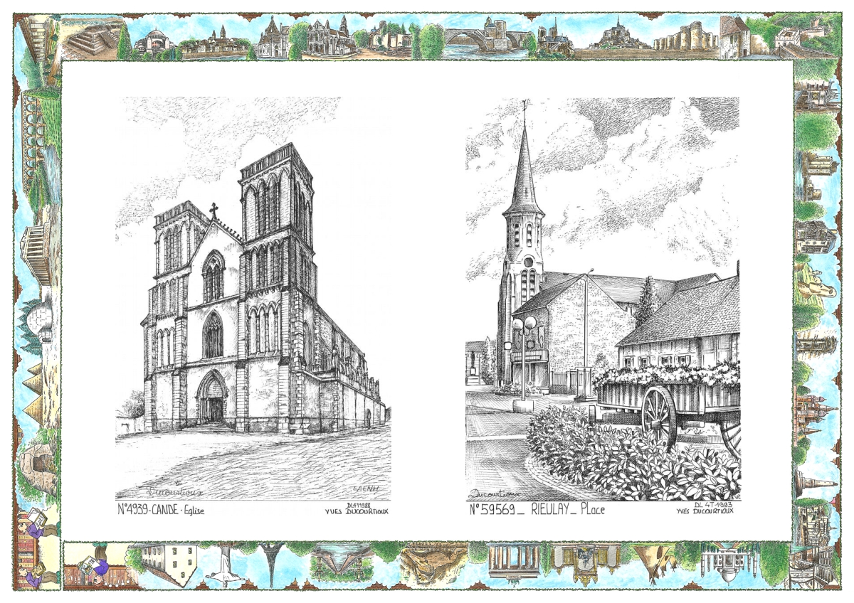 MONOCARTE N 49039-59569 - CANDE - �glise / RIEULAY - place