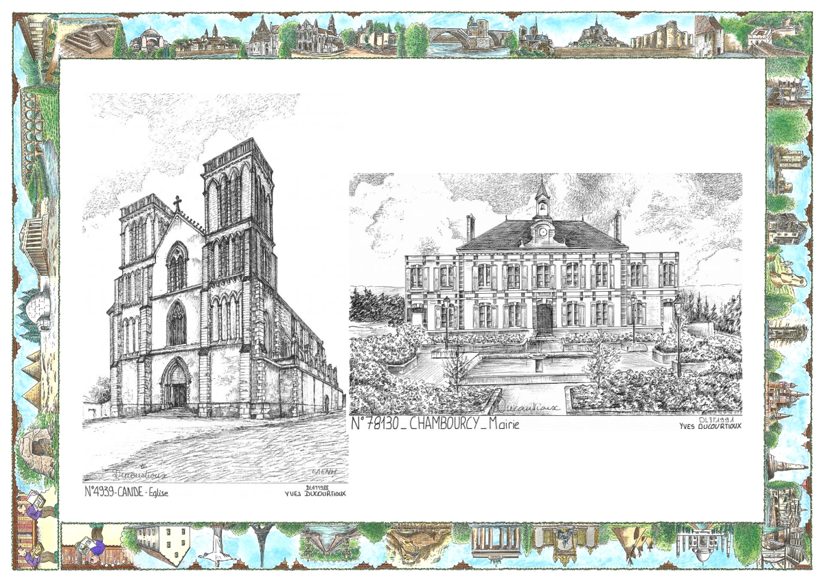 MONOCARTE N 49039-78130 - CANDE - �glise / CHAMBOURCY - mairie