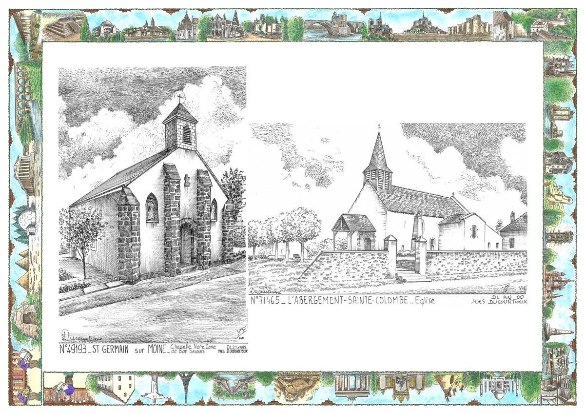 MONOCARTE N 49193-71465 - ST GERMAIN SUR MOINE - chapelle nd de bonsecours / L ABERGEMENT STE COLOMBE - �glise