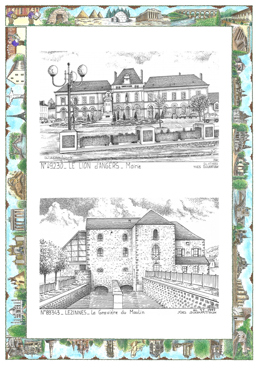 MONOCARTE N 49230-89343 - LE LION D ANGERS - mairie / LEZINNES - la gravi�re du moulin