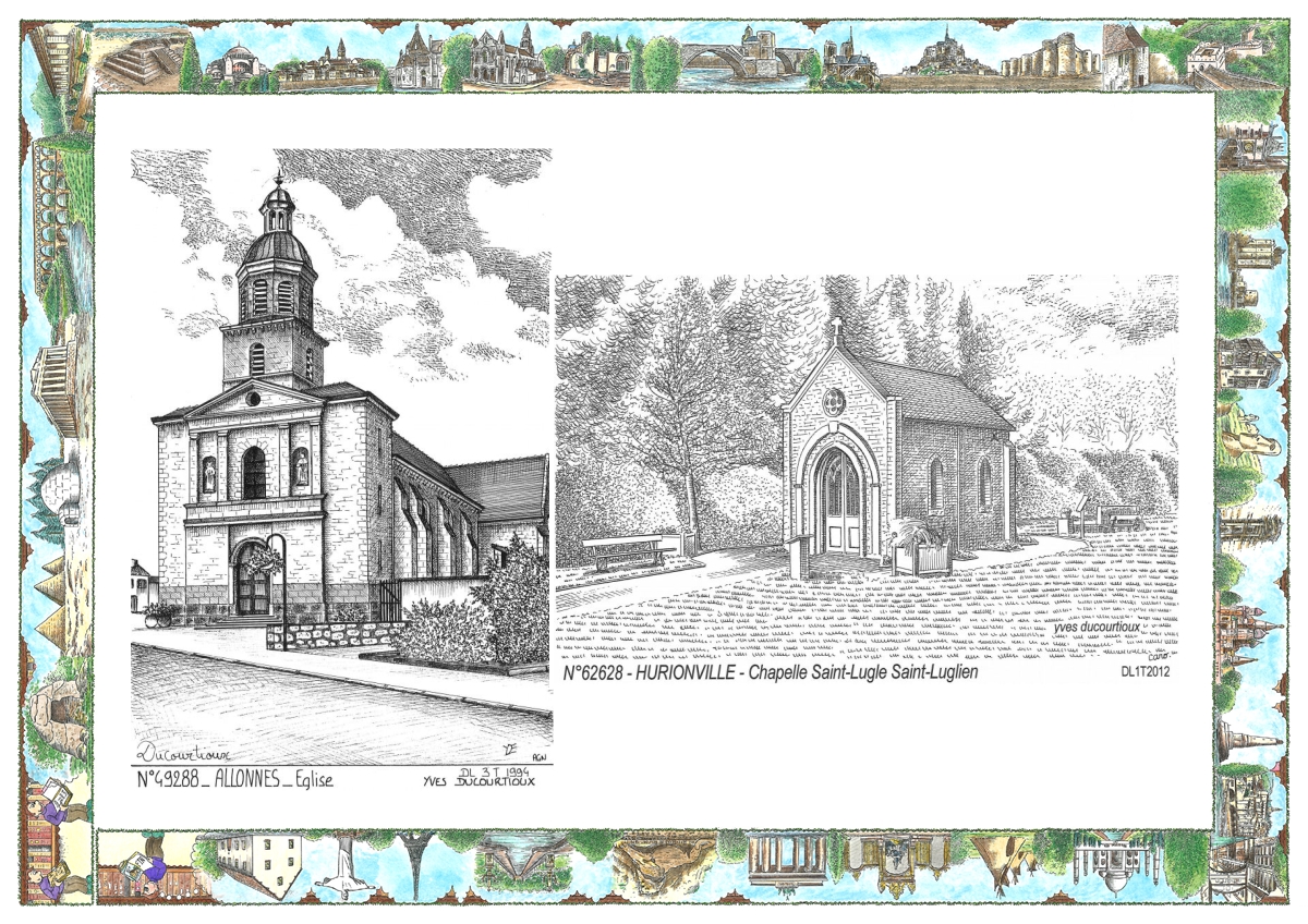 MONOCARTE N 49288-62628 - ALLONNES - �glise / LILLERS - chapelle de hurionville