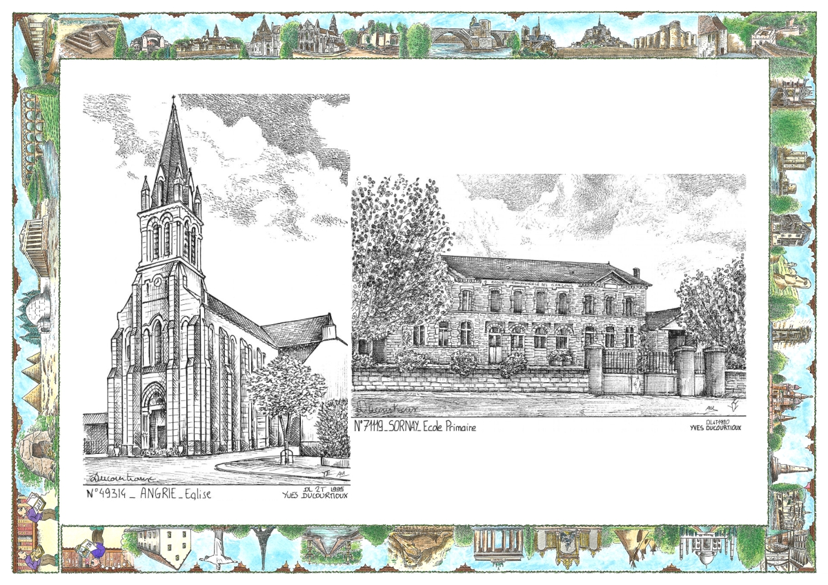 MONOCARTE N 49314-71119 - ANGRIE - �glise / SORNAY - �cole primaire