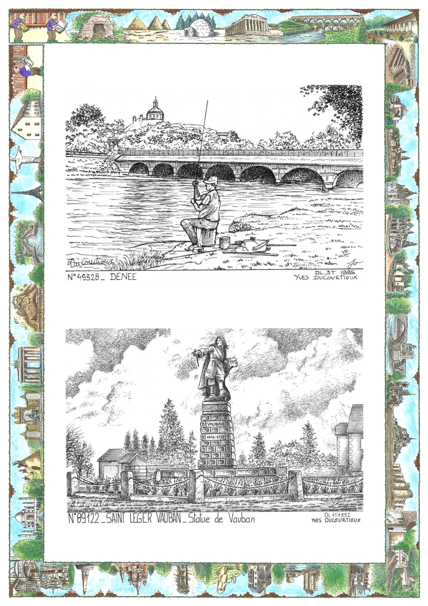 MONOCARTE N 49328-89122 - DENEE - vue / ST LEGER VAUBAN - statue de vauban